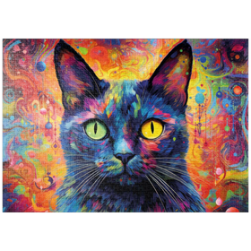 Darstellung des Puzzle-Motivs Magische Fantasie-Katze – Puzzleteile: 1000