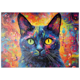 Darstellung des Puzzle Motivs Magische Fantasie-Katze - Puzzleteile: 200