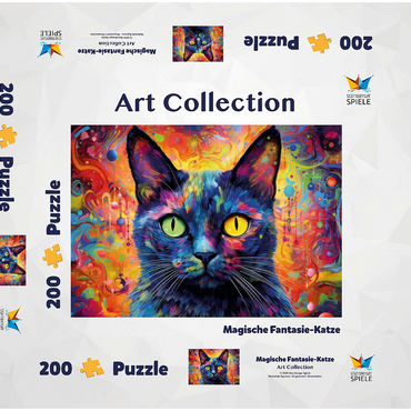 Magische Fantasie-Katze 200 Puzzle Schachtel 3D Modell