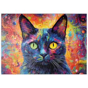 Darstellung des Puzzle Motivs Magische Fantasie-Katze - Puzzleteile: 500