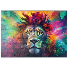 Darstellung des Puzzle Motivs Majestätischer Fantasie-Löwe - Puzzleteile: 100