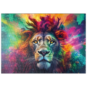 Darstellung des Puzzle Motivs Majestätischer Fantasie-Löwe - Puzzleteile: 500