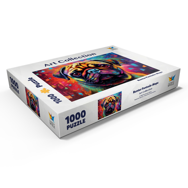 Bunter Fantasie-Mops 1000 Puzzle Schachtel Ansicht1