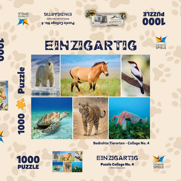 Einzigartig - Bedrohte Tierarten - Collage No. 4 1000 Puzzle Schachtel 3D Modell