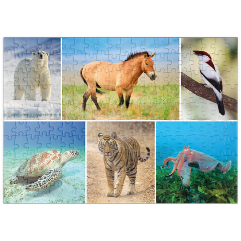 puzzleplate Einzigartig - Bedrohte Tierarten - Collage No. 4 200 Puzzle