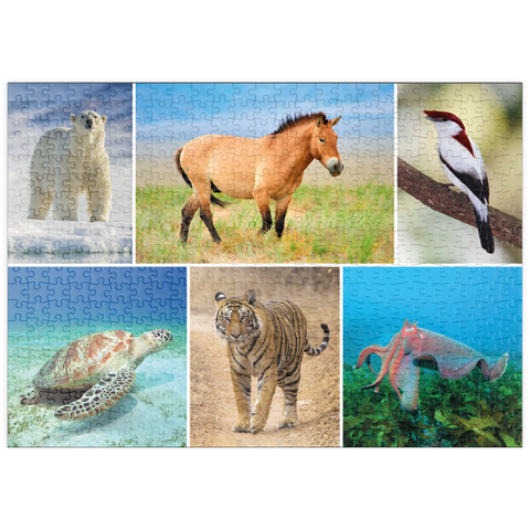 puzzleplate Einzigartig - Bedrohte Tierarten - Collage No. 4 500 Puzzle