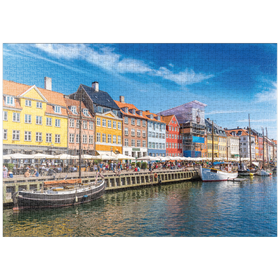 Darstellung des Puzzle Motivs Nyhavn in Kopenhagen, Dänemark - Puzzleteile: 1000