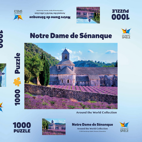 Notre Dame de Sénanque, Gordes, Provence, Frankreich 1000 Puzzle Schachtel 3D Modell