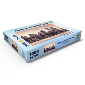 Alternative Darstellung des Puzzle-Motivs Skyline von New York City im Sonnenuntergang, USA – Puzzleteile: 1000