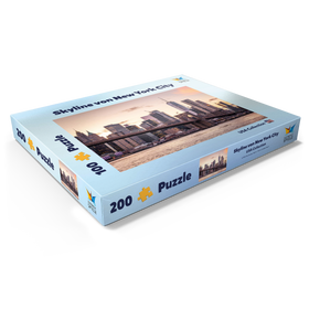 Darstellung des Puzzle Motivs Skyline von New York City im Sonnenuntergang, USA - Puzzleteile: 200