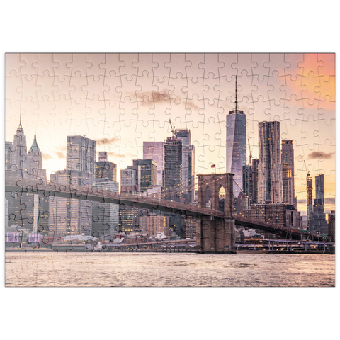 puzzleplate Skyline von New York City im Sonnenuntergang, USA 200 Puzzle