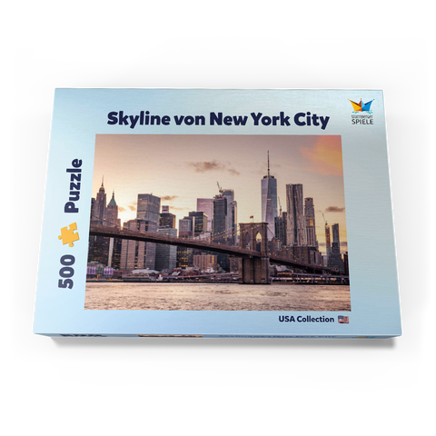 Skyline von New York City im Sonnenuntergang, USA 500 Puzzle Schachtel Ansicht3