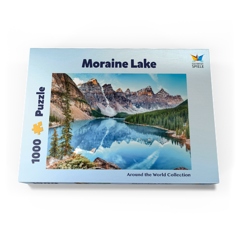 Moraine Lake - Panorama im Banff National Park, Alberta, Kanada 1000 Puzzle Schachtel Ansicht3