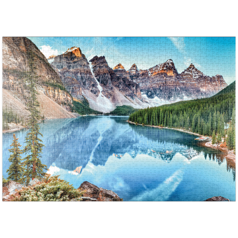 puzzleplate Moraine Lake - Panorama im Banff National Park, Alberta, Kanada 1000 Puzzle