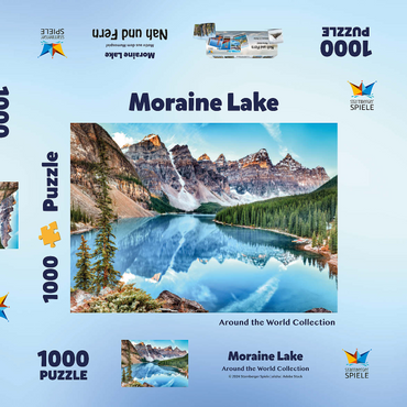 Moraine Lake - Panorama im Banff National Park, Alberta, Kanada 1000 Puzzle Schachtel 3D Modell