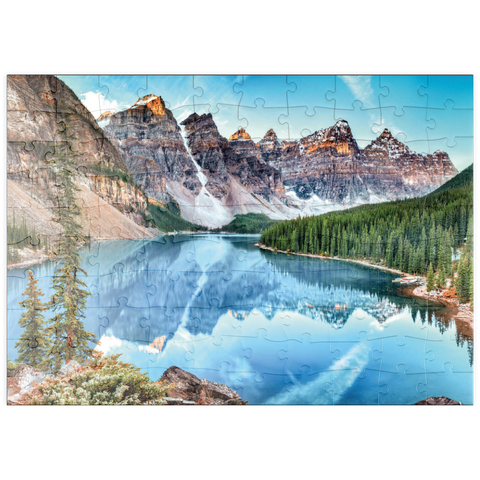 puzzleplate Moraine Lake - Panorama im Banff National Park, Alberta, Kanada 100 Puzzle