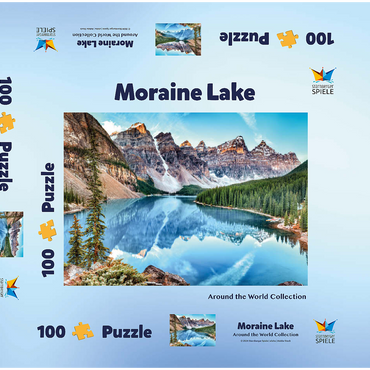 Moraine Lake - Panorama im Banff National Park, Alberta, Kanada 100 Puzzle Schachtel 3D Modell