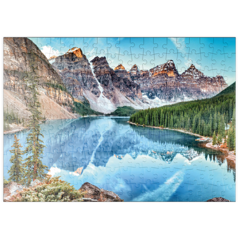 puzzleplate Moraine Lake - Panorama im Banff National Park, Alberta, Kanada 200 Puzzle