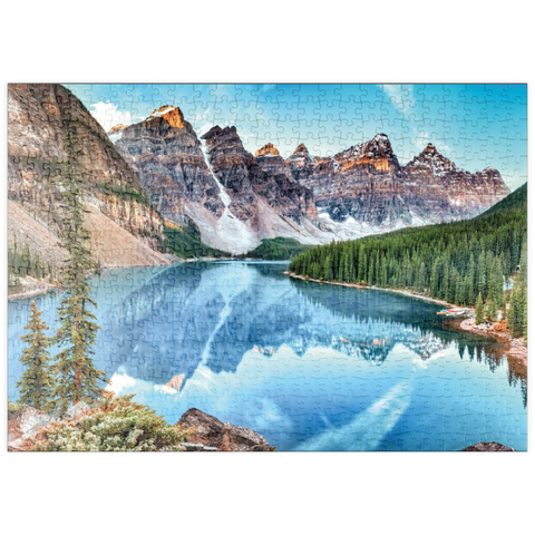 puzzleplate Moraine Lake - Panorama im Banff National Park, Alberta, Kanada 500 Puzzle