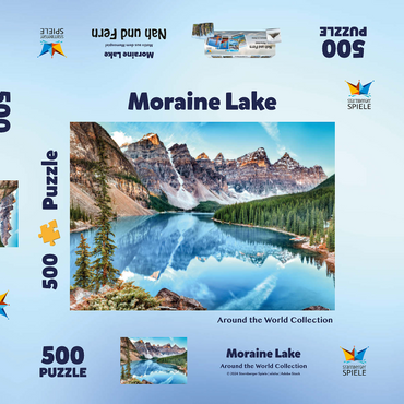 Moraine Lake - Panorama im Banff National Park, Alberta, Kanada 500 Puzzle Schachtel 3D Modell