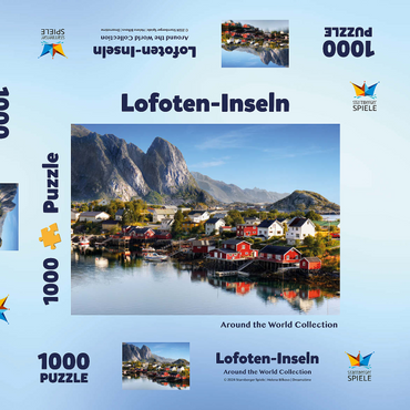 Lofoten Inseln in Norwegen 1000 Puzzle Schachtel 3D Modell