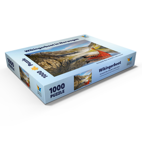 Alternative Darstellung des Puzzle-Motivs Wikinger-Boot in einem Fjord in Norwegen – Puzzleteile: 1000