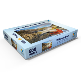 Alternative Darstellung des Puzzle-Motivs Wikinger-Boot in einem Fjord in Norwegen – Puzzleteile: 500