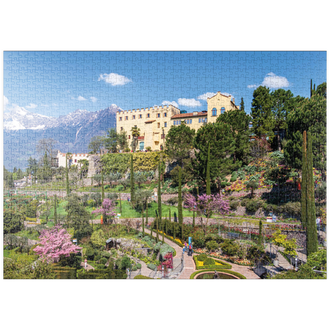 puzzleplate Schloss Trauttmansdorff in Meran, Südtirol, Italien 1000 Puzzle