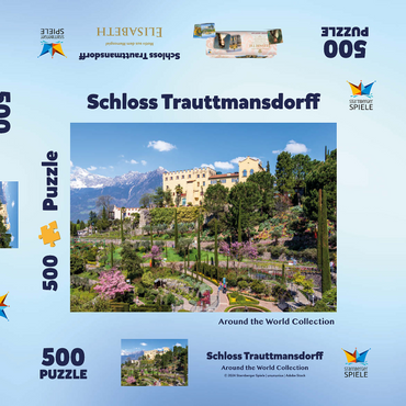 Schloss Trauttmansdorff in Meran, Südtirol, Italien 500 Puzzle Schachtel 3D Modell