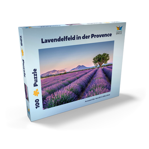 Lavendelfeld in der Provence, Frankreich 100 Puzzle Schachtel Ansicht2