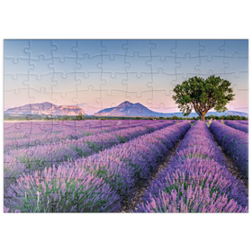 Darstellung des Puzzle Motivs Lavendelfeld in der Provence, Frankreich - Puzzleteile: 100