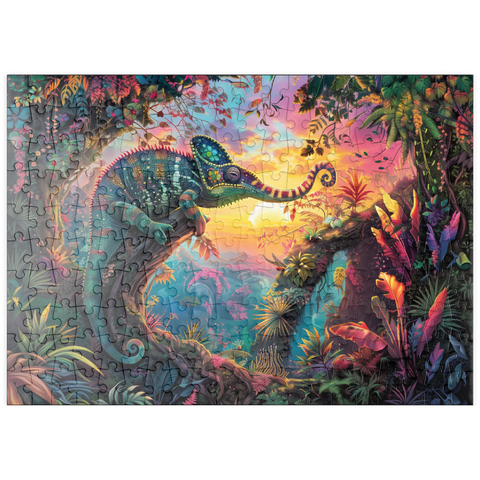 puzzleplate Das elefantastische Chamäleon  - Fantasie-Tier im farbenprächtigen Dschungel 200 Puzzle