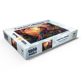 Alternative Darstellung des Puzzle-Motivs Leoparden-Papagei  - Fantasie-Tier im farbenprächtigen Dschungel – Puzzleteile: 1000