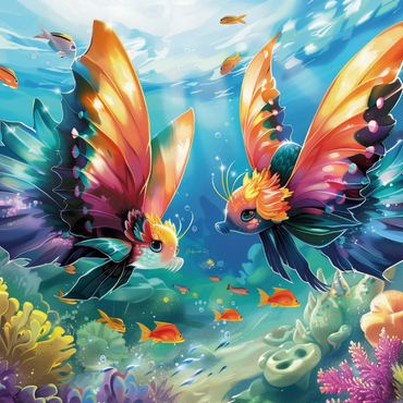 Fantasie-Fische in der Unterwasserwelt 1000 Puzzle 3D Modell