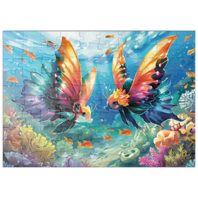 Darstellung des Puzzle Motivs Fantasie-Fische in der Unterwasserwelt - Puzzleteile: 100