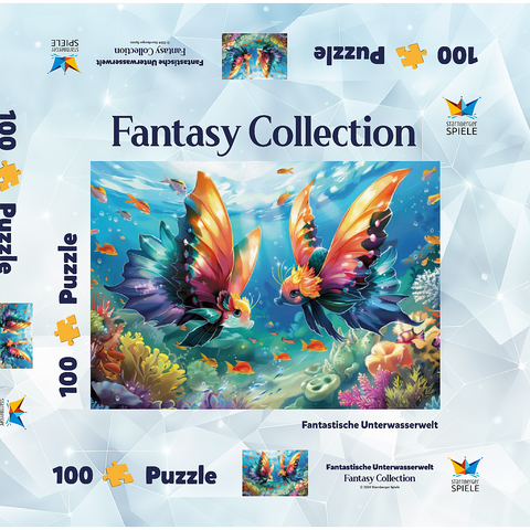 Fantasie-Fische in der Unterwasserwelt 100 Puzzle Schachtel 3D Modell