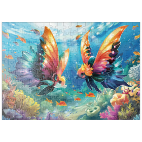 Darstellung des Puzzle Motivs Fantasie-Fische in der Unterwasserwelt - Puzzleteile: 200