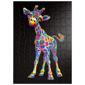 Darstellung des Puzzle Motivs Pop Colors Giraffe - Puzzleteile: 100