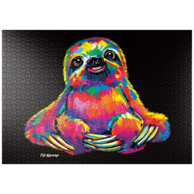 Darstellung des Puzzle-Motivs Pop Colors Sloth – Puzzleteile: 1000