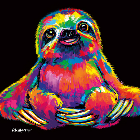 Pop Colors Sloth 1000 Puzzle 3D Modell