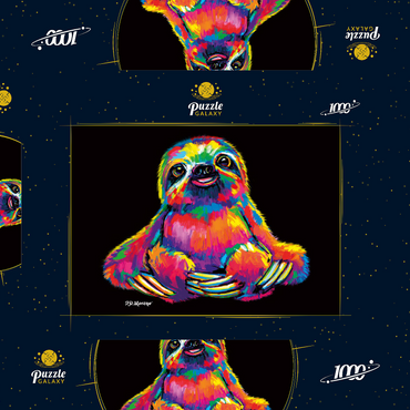 Pop Colors Sloth 1000 Puzzle Schachtel 3D Modell