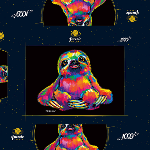 Pop Colors Sloth 1000 Puzzle Schachtel 3D Modell