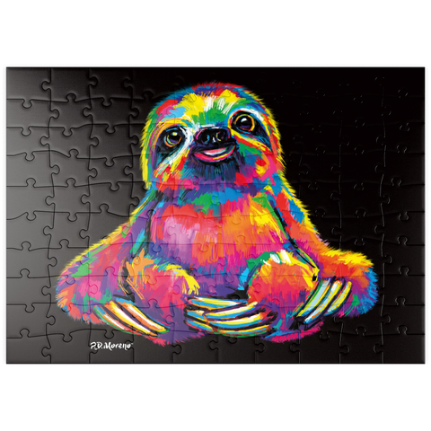 puzzleplate Pop Colors Sloth 100 Puzzle