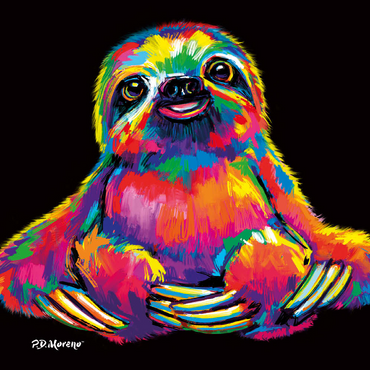 Pop Colors Sloth 100 Puzzle 3D Modell