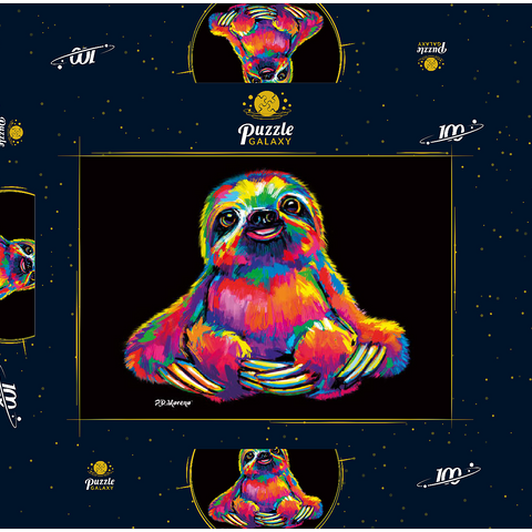 Pop Colors Sloth 100 Puzzle Schachtel 3D Modell