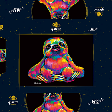 Pop Colors Sloth 500 Puzzle Schachtel 3D Modell