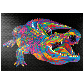 Darstellung des Puzzle Motivs Pop Colors Alligator - Puzzleteile: 1000