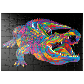 Darstellung des Puzzle Motivs Pop Colors Alligator - Puzzleteile: 100