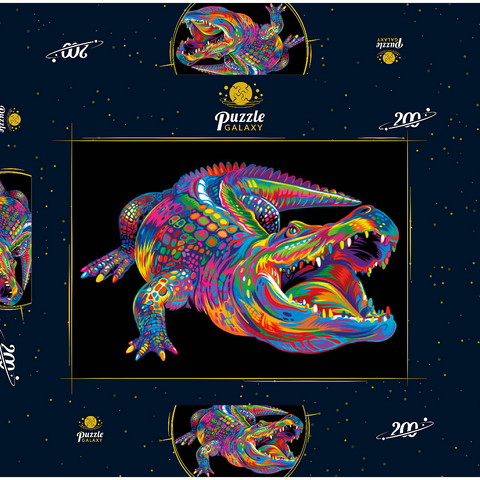 Pop Colors Alligator 200 Puzzle Schachtel 3D Modell