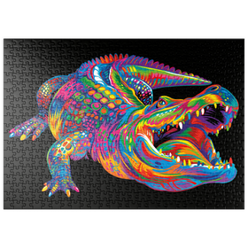Darstellung des Puzzle Motivs Pop Colors Alligator - Puzzleteile: 500